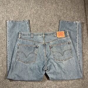 Vintage Levi's 501 Button Fly (fits 38x30)  Bat Wing Med Wash 90's Mexico